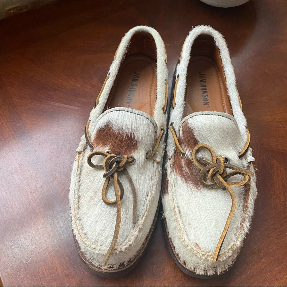 J&W Dawson Japanese Calf Hair Boat Shoes Animal Men's Size 8.5